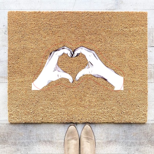 Discover Two hands making a heart Coir Doormats