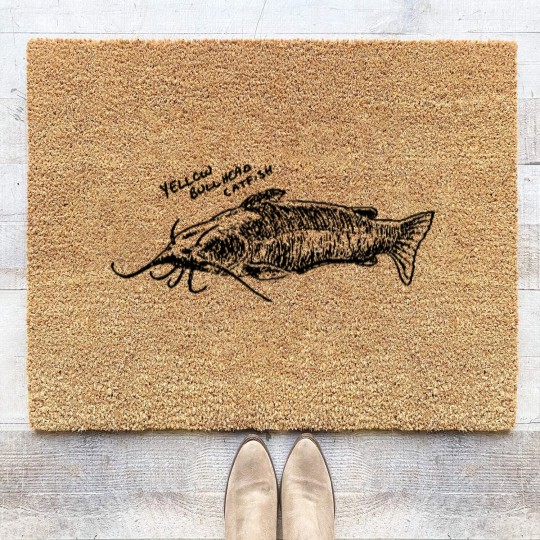 Discover Yellow bullhead catfish Coir Doormats