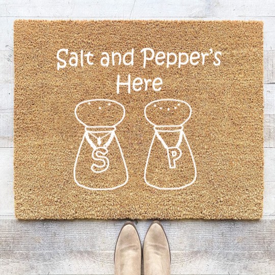 Discover Salt and Pepper's Here White - Nostalgia - Coir Doormats