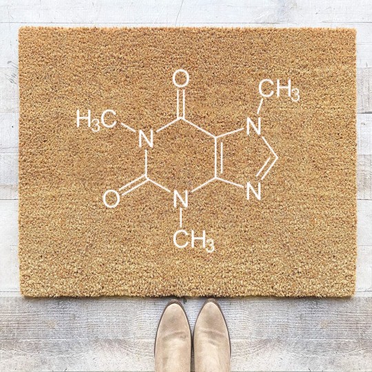 Discover Caffeine Molecule Coffee Coffee Lovers Funny Gift Coir Doormats