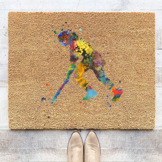 Discover Field hockey girl Coir Doormats