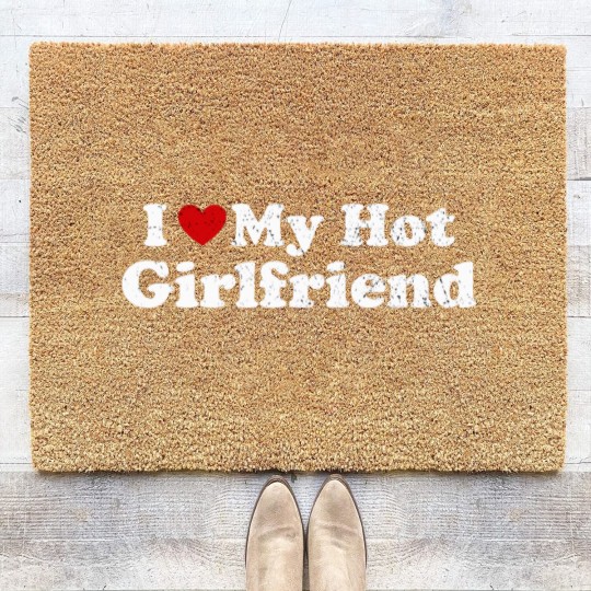 Discover I Love My Hot Girlfriend Funny Vintage Distressed Coir Doormats