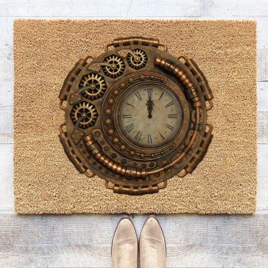 Discover Steampunk Clock Coir Doormats