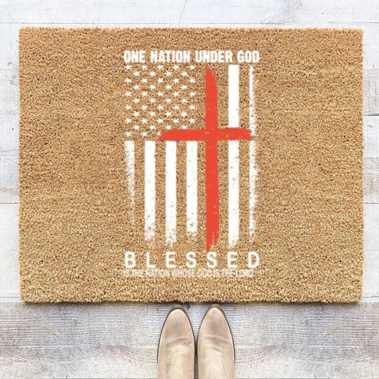 Discover One nation under god blessed is the nation whose Coir Doormats