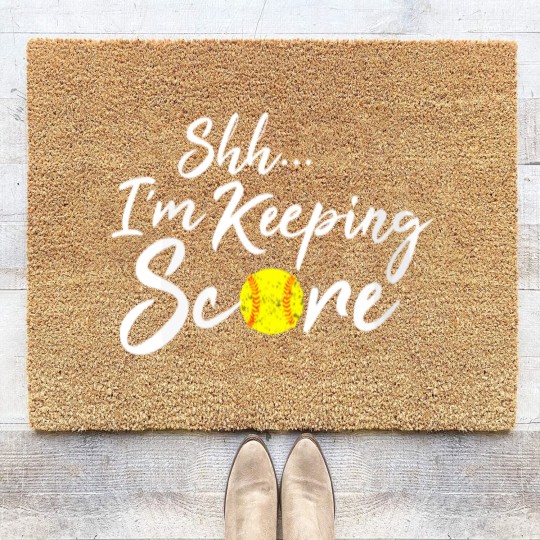 Discover Scorekeeper Softball Team Scorebook Keeper Gift Te Coir Doormats