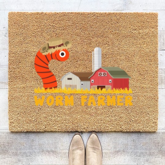 Discover Worm farmer - vermicomposting worm farmer Coir Doormats