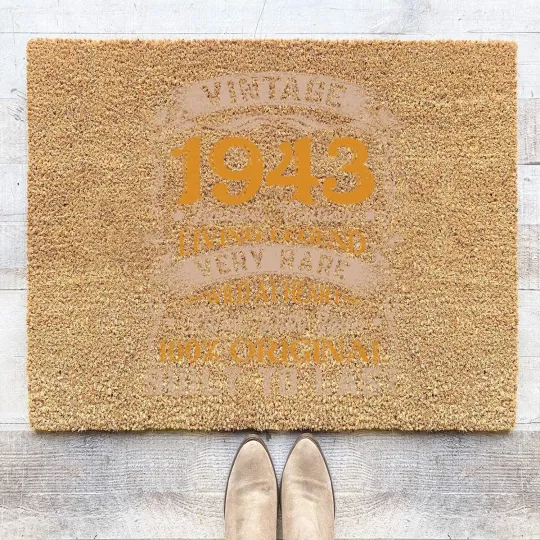 Discover Retro Vintage Born In 1943 Distressed Birthday Party Outfit Coir Doormats
