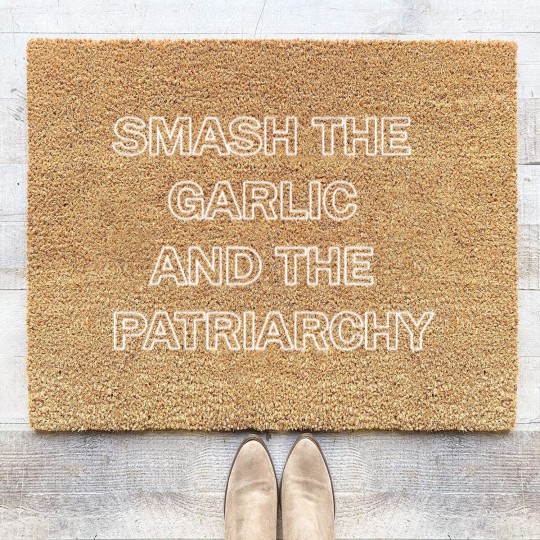 Discover Smash the Garlic and the Patriarchy Humor Coir Doormats