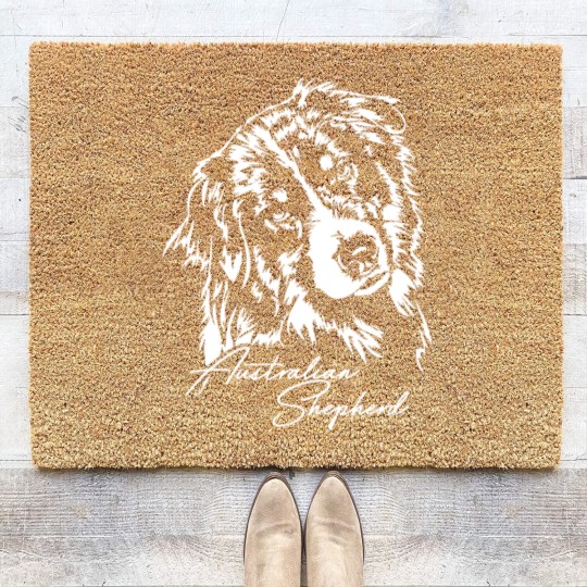 Discover Australian Shepherd Aussie dog portrait - Australian Shepherd Lover - Coir Doormats