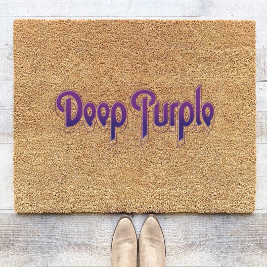 Discover Deep Purple Unisex Coir Doormats: Vintage Logo