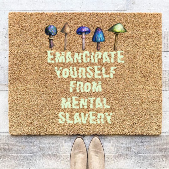Discover Emancipate Yourself From Mental Slavery Coir Doormats