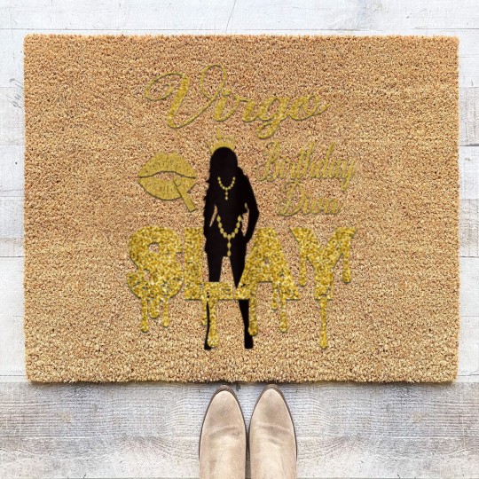 Discover Virgo Girl Birthday Diva Slay Zodiac Virgo Queen Lip Coir Doormats
