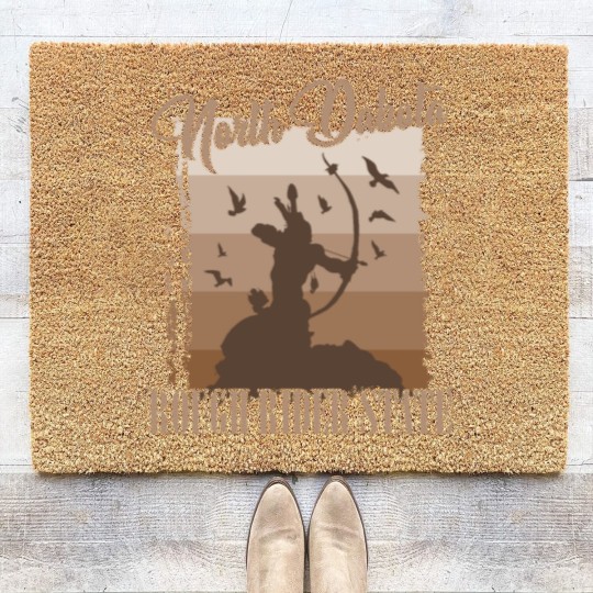Discover North Dakota usa state gift Coir Doormats