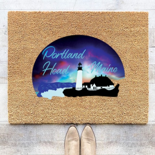 Discover Portland Head Lighthouse, Maine, Souvenir, Gift, Coir Doormats