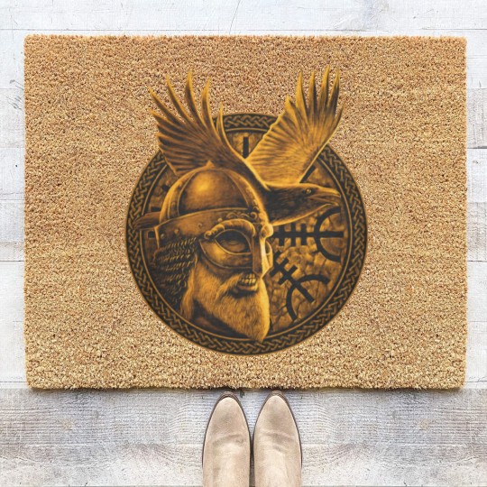 Discover Norse God ODIN & Huginn Raven Men's Coir Doormats