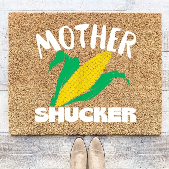 Discover Mother Shucker Mom Pun Funny Corn Farmer Mom Gift Coir Doormats Coir Doormats