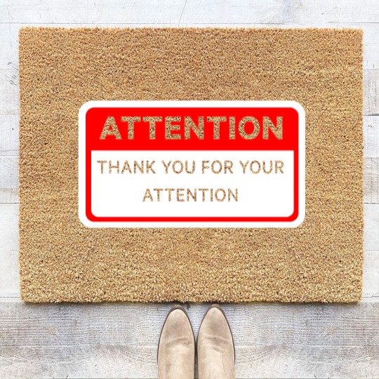 Discover Attention Thank You For Your Attention Coir Doormats