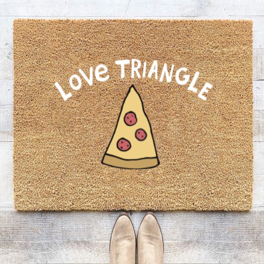 Discover Love Triangle Pizza Crusher Coir Doormats