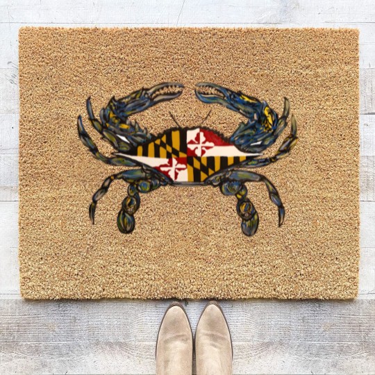 Discover Royal Blue Maryland Flag Crab - Coir Doormats