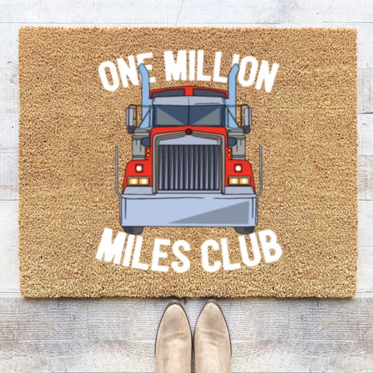 Discover One Million Miles Club Diesel Truck Driver Trucker Coir Doormats