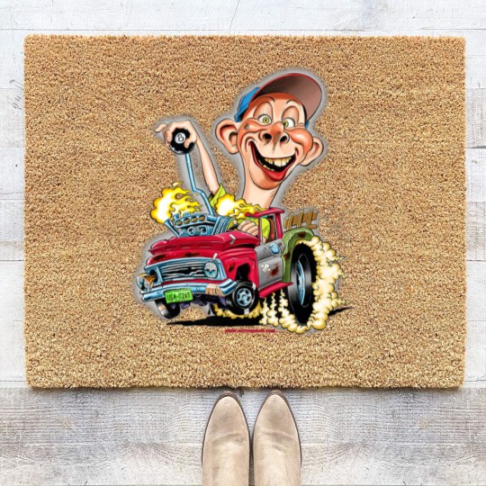Discover Bubba J Hot Rod Pick Up Truck Coir Doormats