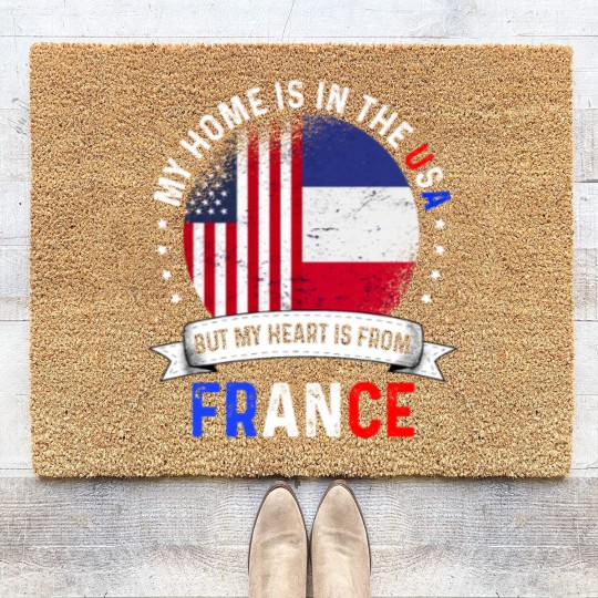 Discover French American Flag French Roots USA Citizen Coir Doormats