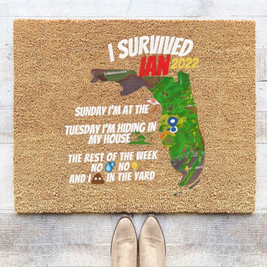 Discover I Survived Hurricane Ian Coir Doormats