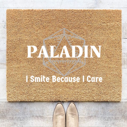 Discover "I Smite Because I Care" Paladin Class Print - Paladin - Coir Doormats