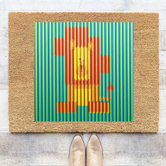 Discover Lion Artwork Carlos Cruz Diez Coir Doormats