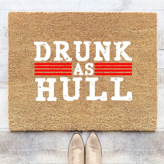 Discover Drunk As Hull Funny Hockey Coir Doormats