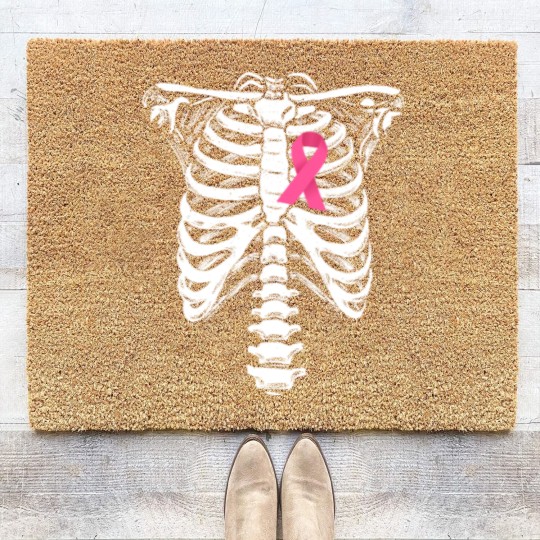 Discover Breast Cancer Awareness Skeleton Wear Pink Ribbonb Coir Doormats