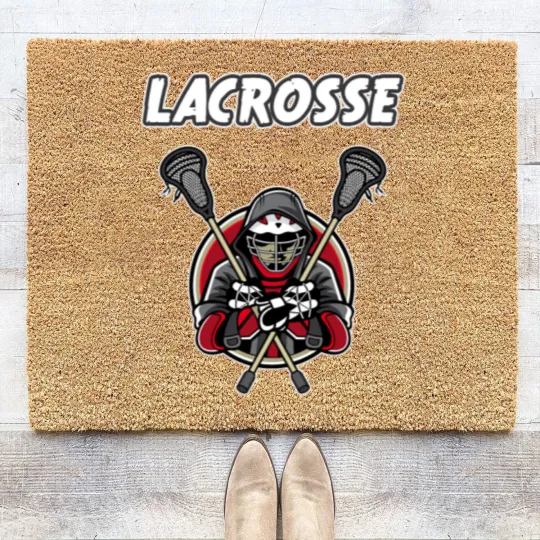 Discover lacrosse athlete la crosse gift Coir Doormats