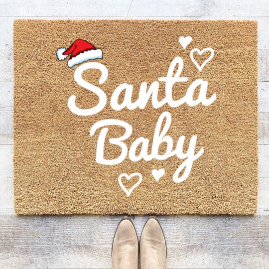 Discover Santa Baby saying Coir Doormats