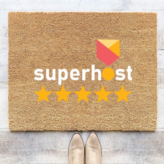 Discover Airbnb Superhost, airbnb travel, proud host, Coir Doormats