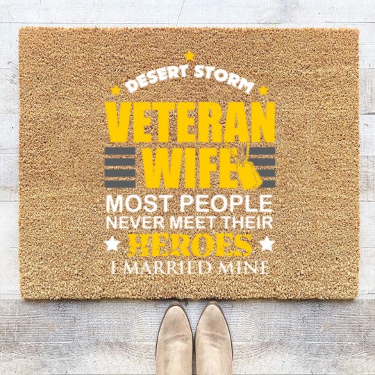 Discover Desert Storm Veteran Wife Family Hero Married Coir Doormats