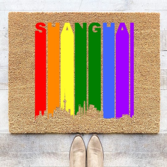 Discover Shanghai China Rainbow LGBT Gay Pride Coir Doormats