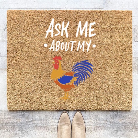 Discover Ask Me About My Cock Coir Doormats