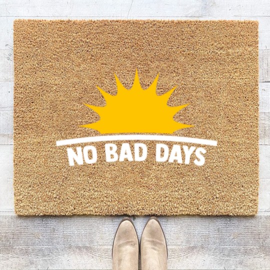 Discover No Bad Days with sun motivational gift Coir Doormats