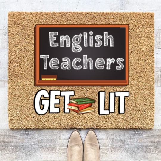 Discover Book Chalk Teacher English Literature Blackboard Coir Doormats