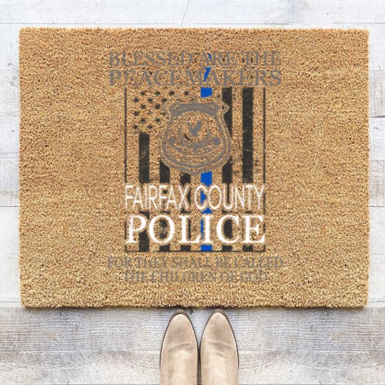 Discover Fairfax County Police Support Saint Michael Coir Doormats