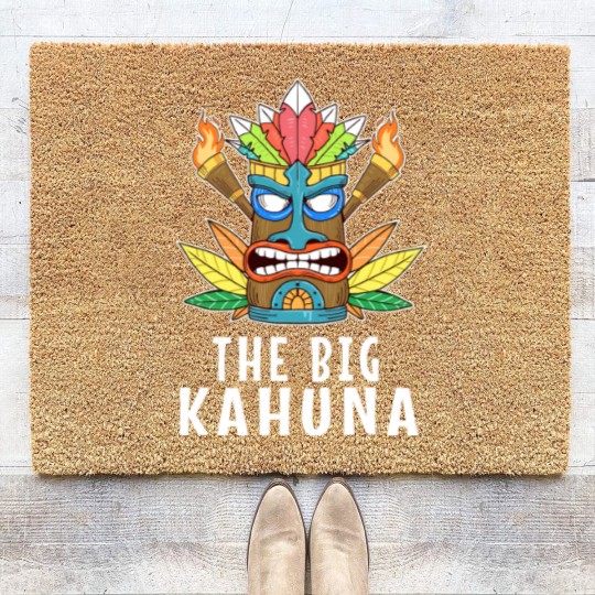 Discover Awesome The Big Kahuna Tiki Gift Print Hawaiian Coir Doormats