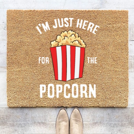 Discover Just Here For The Popcorn Cinema Watching Movies Coir Doormats