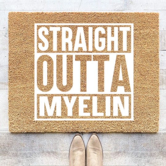 Discover STRAIGHT OUTTA MYELIN Coir Doormats