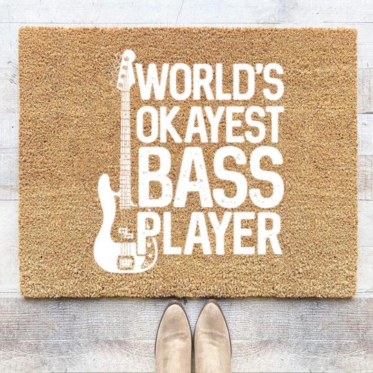 Discover World'S Okayest Bass Player Bassists Musician Coir Doormats