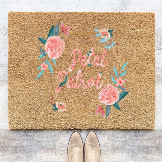 Discover Flowers Floral Petal Patrol Coir Doormats