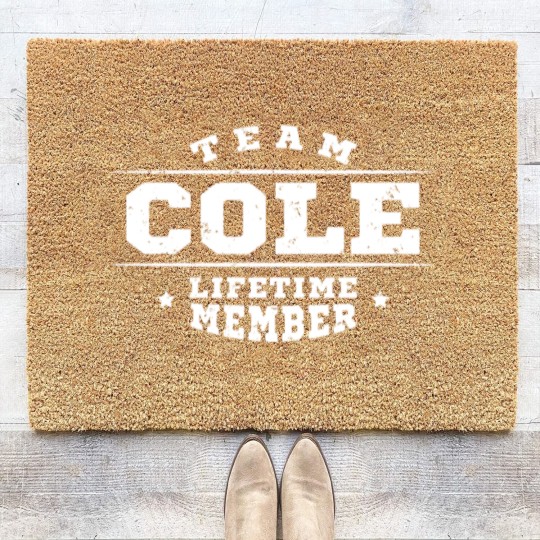 Discover Team Cole Lifetime Member - Surname Family Name Coir Doormats
