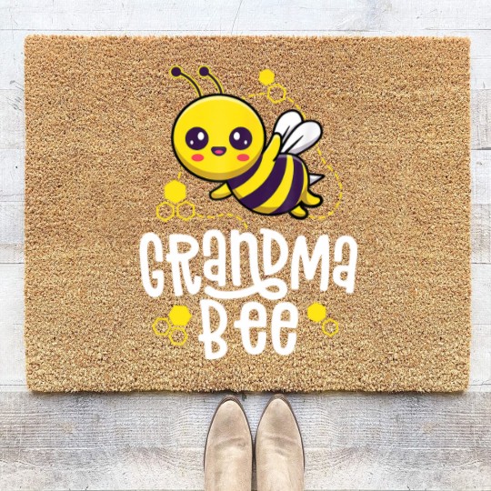 Discover Family Bee Grandma Birthday First Bee Day Outfit Coir Doormats