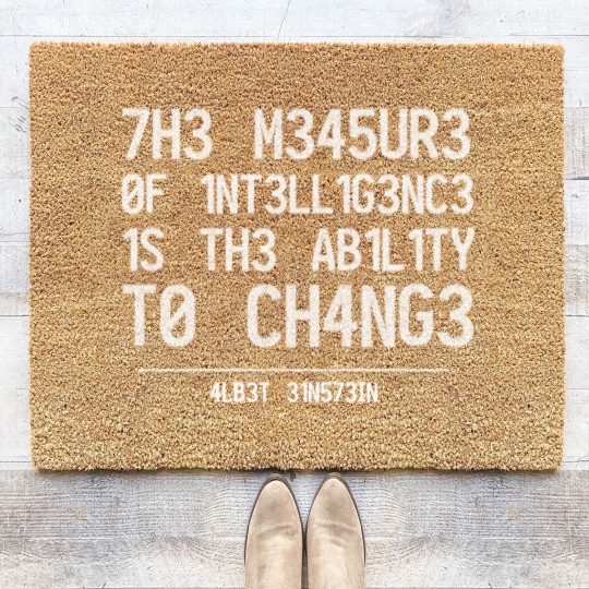 Discover THE MEASURE OF INTELLIGENCE IS THE ABILITY TO CHAN Coir Doormats