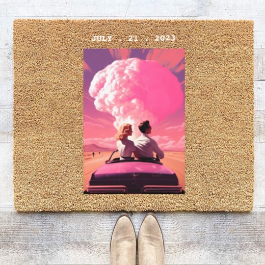 Discover Barbenheimer Barbie Movie Oppenheimer Coir Doormats, The Ultimate Double Feature