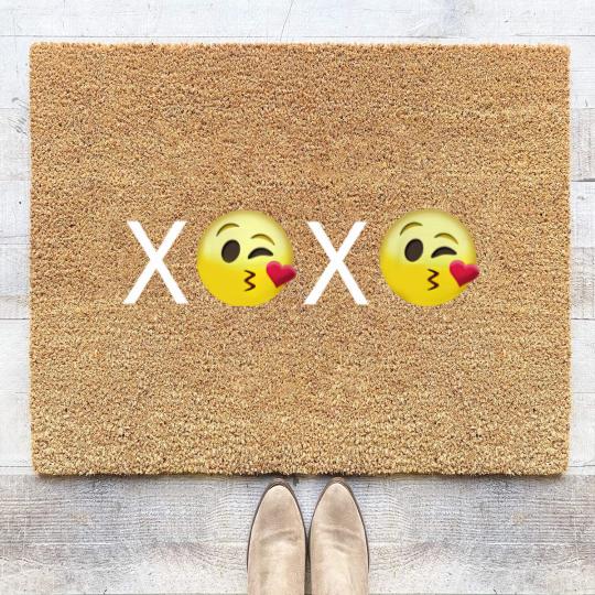 Discover "XOXO" Emojis Coir Doormats